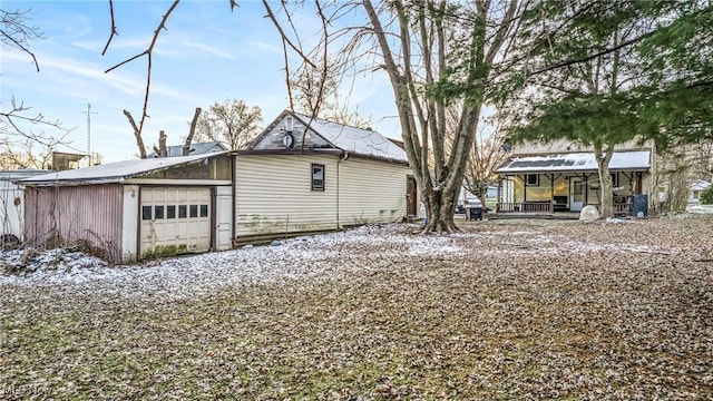 exterior space featuring a garage