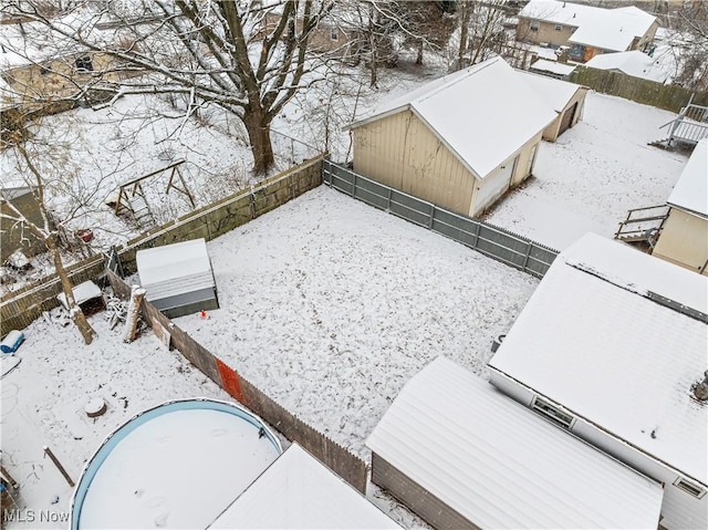 view of snowy aerial view