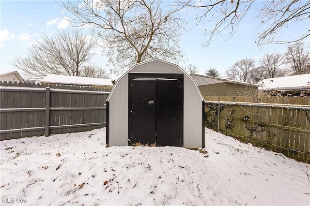 view of snow covered structure