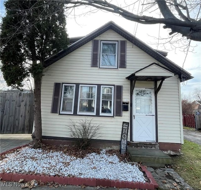 view of bungalow