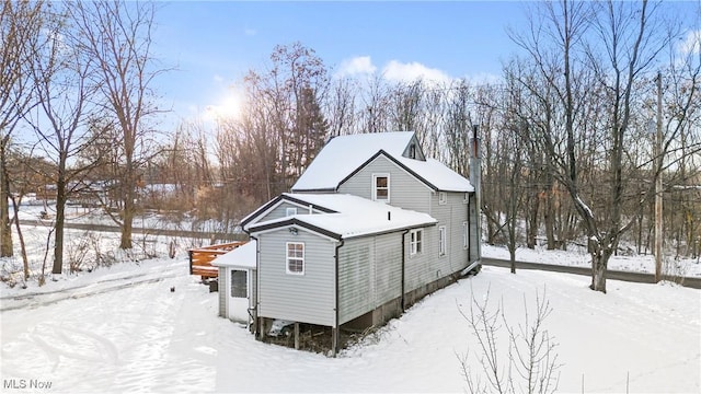 view of snowy exterior