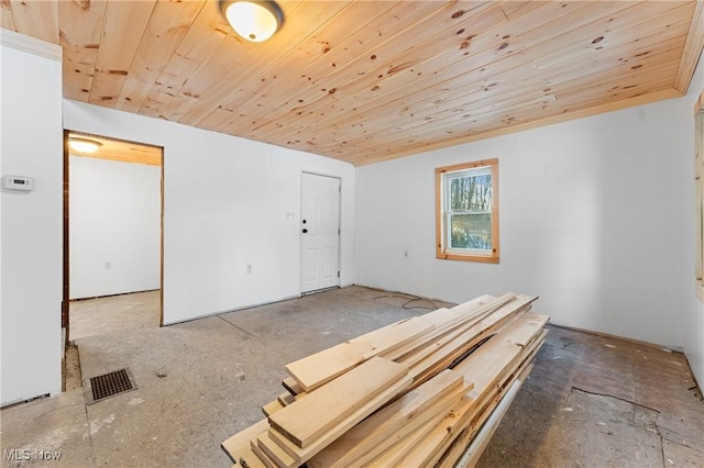 spare room with wooden ceiling