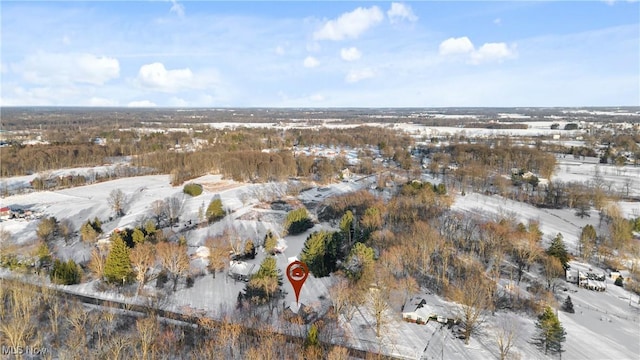 view of snowy aerial view