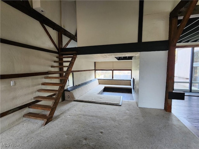 stairway featuring a high ceiling