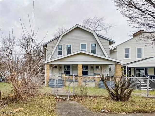 view of front of house featuring covered porch