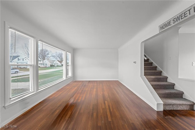 interior space featuring dark wood-type flooring