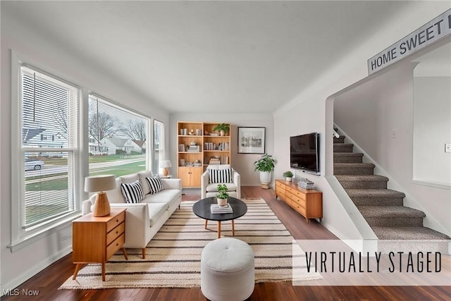 living room featuring wood-type flooring