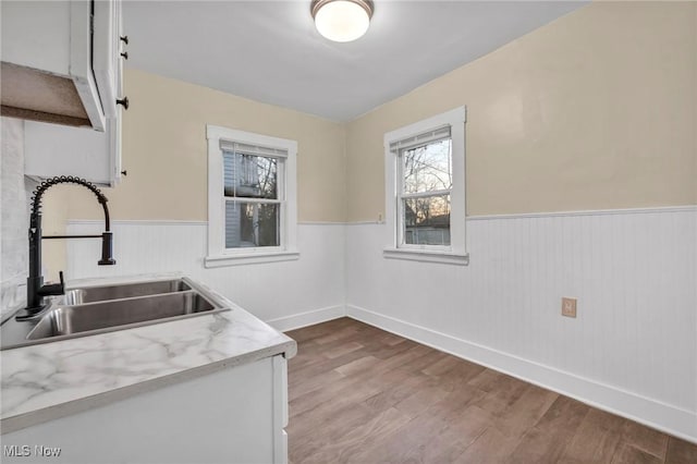 kitchen featuring sink and light wood-type flooring