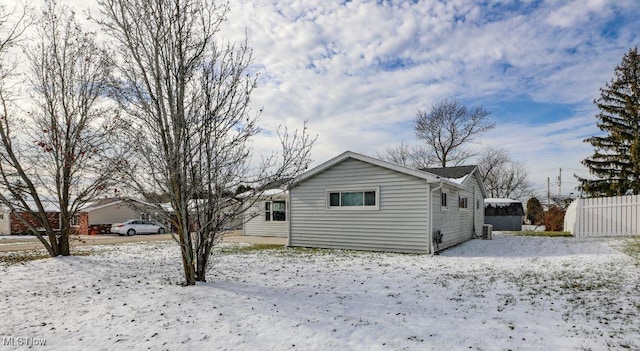 view of snowy exterior