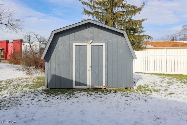 view of snow covered structure