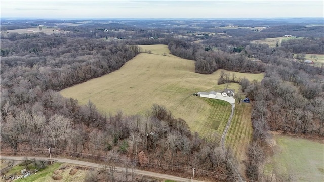 aerial view with a rural view