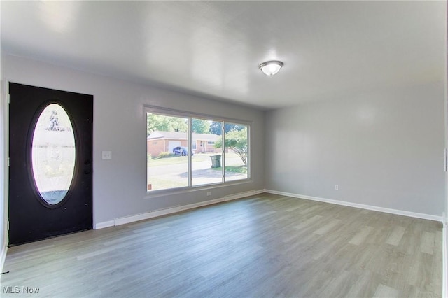 entryway with light wood-type flooring