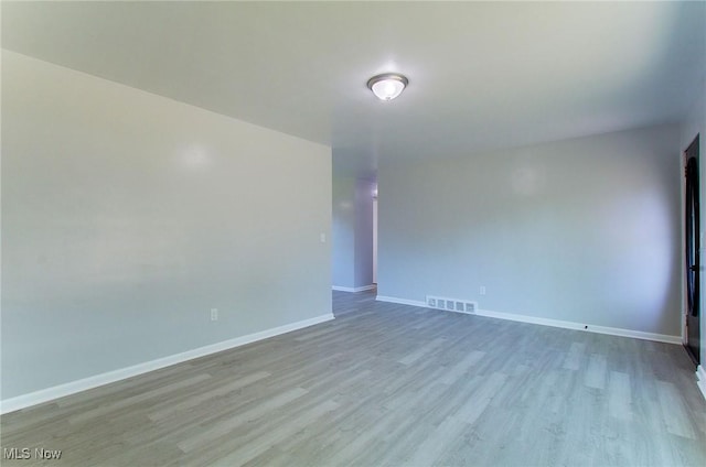 empty room featuring light wood-type flooring