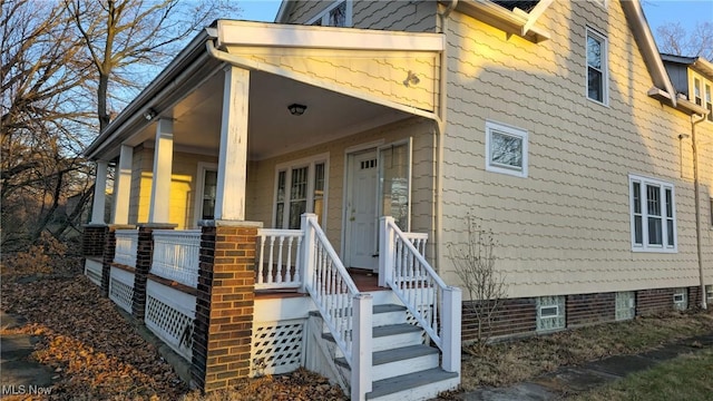 exterior space featuring covered porch