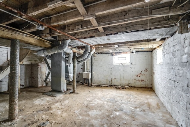 basement with sink