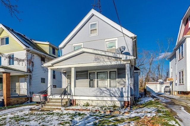 view of front of home featuring covered porch