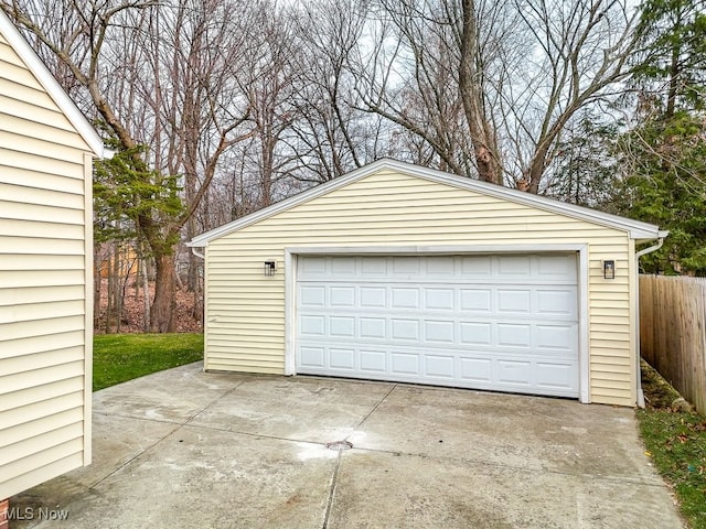 view of garage