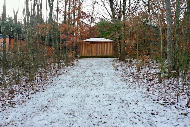 view of snowy yard