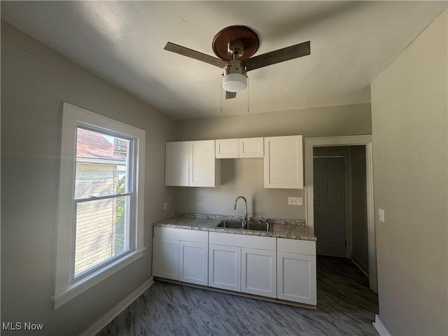 kitchen featuring white cabinetry, a wealth of natural light, and sink