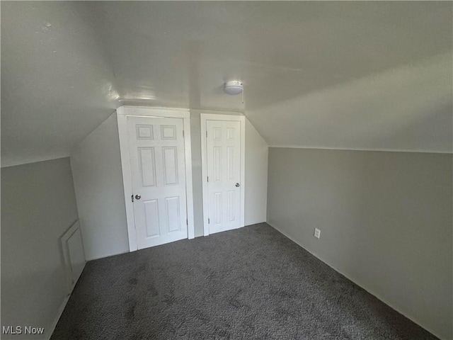 bonus room with carpet and lofted ceiling