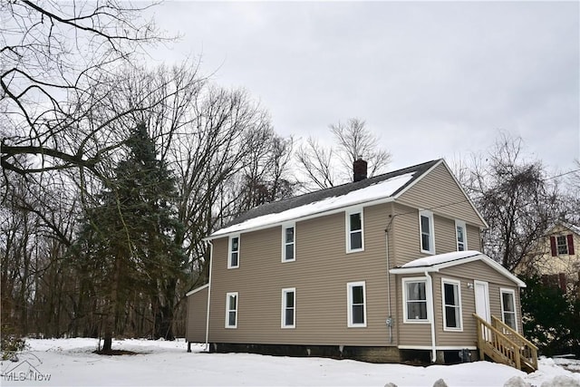 view of snowy exterior