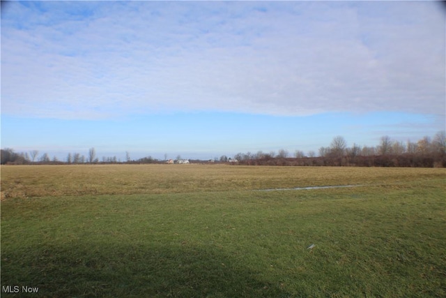 view of yard with a rural view