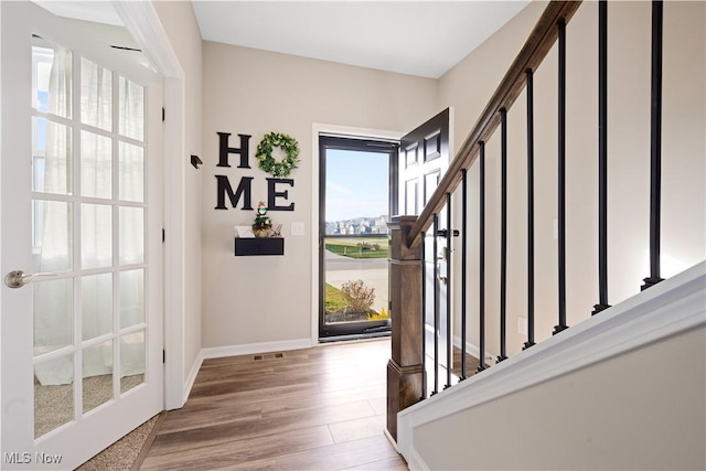 entryway featuring wood-type flooring