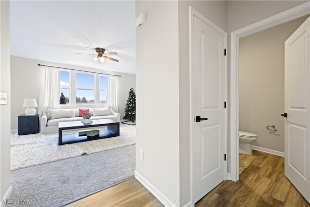 interior space with hardwood / wood-style flooring