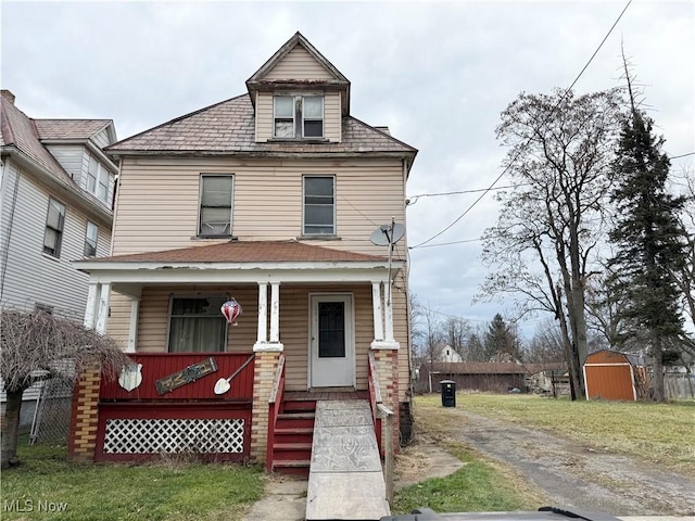 view of front of home with covered porch