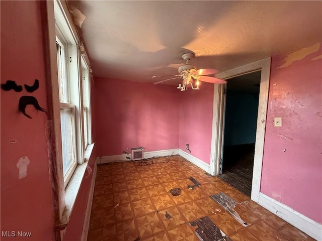 spare room featuring ceiling fan