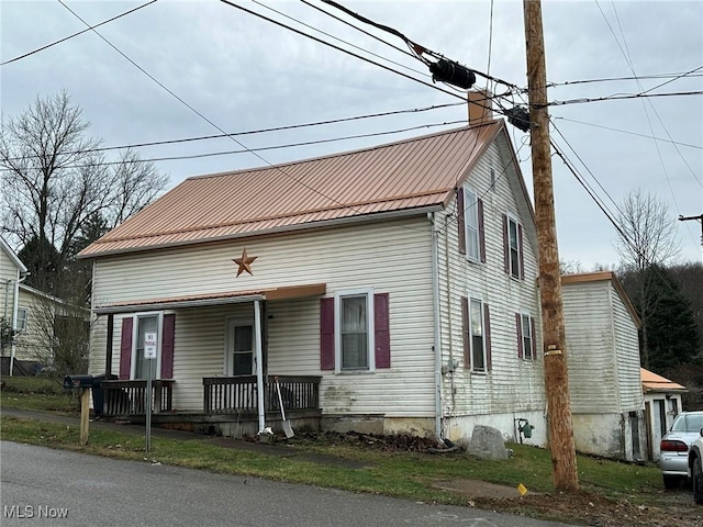 view of front of property with covered porch