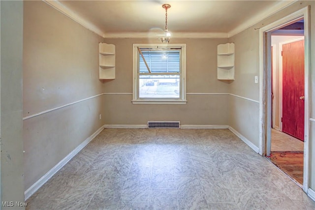 view of unfurnished dining area