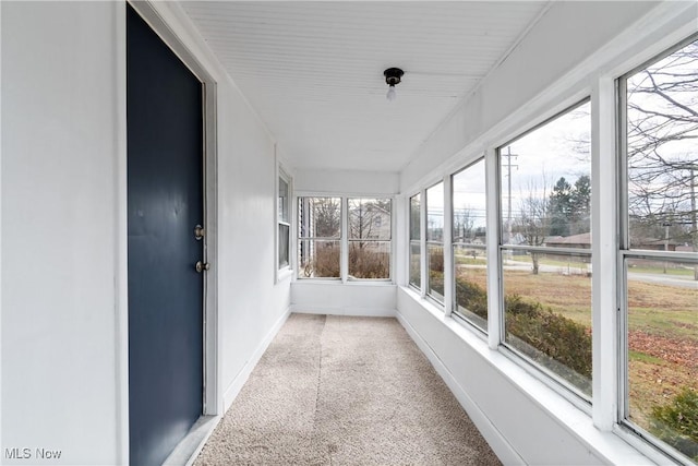 view of unfurnished sunroom