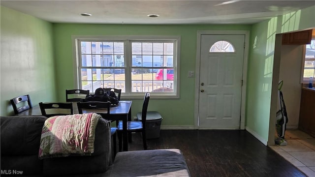 foyer with hardwood / wood-style flooring