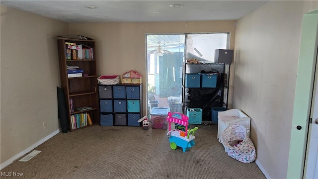 playroom with carpet