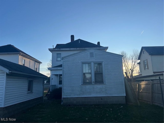 view of rear view of property