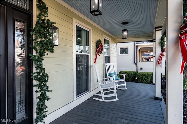 wooden deck with a porch