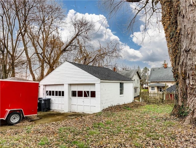 view of garage