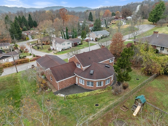 aerial view with a residential view