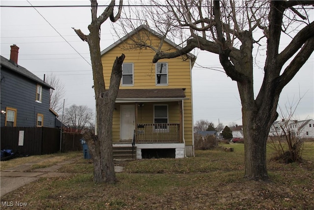 view of front facade featuring a porch