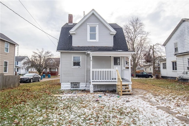 view of front facade with covered porch