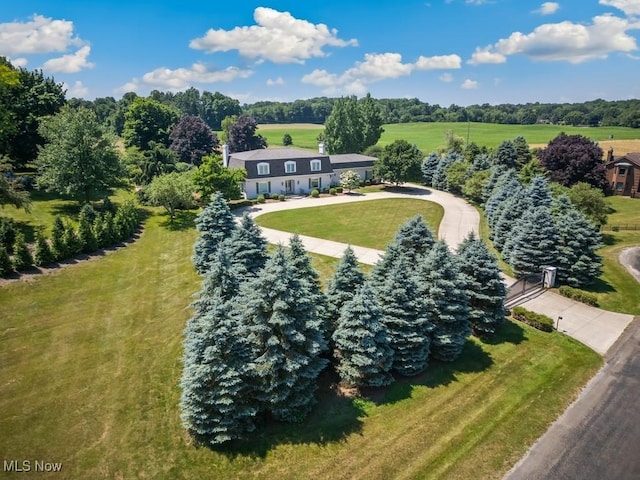 drone / aerial view featuring a rural view