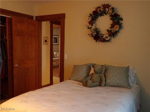 bedroom with a closet