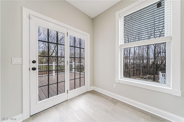 entryway featuring light hardwood / wood-style flooring