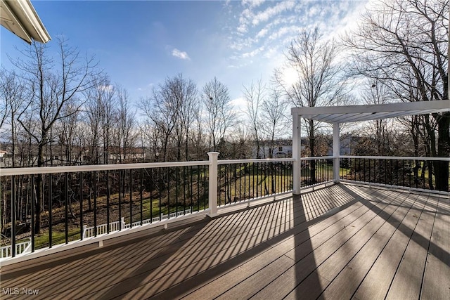 deck with a pergola