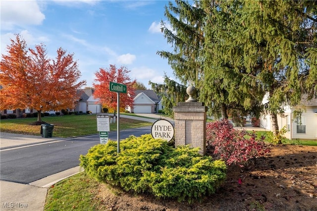 view of community sign