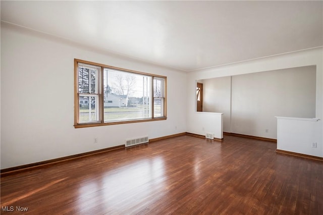 unfurnished room featuring dark hardwood / wood-style floors