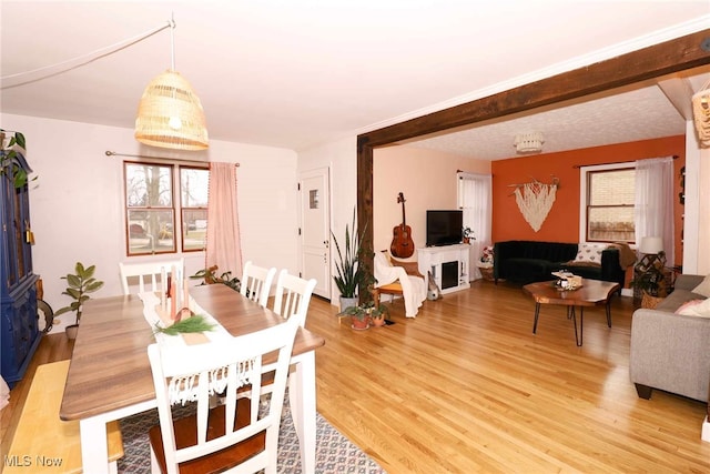 dining area featuring light hardwood / wood-style floors