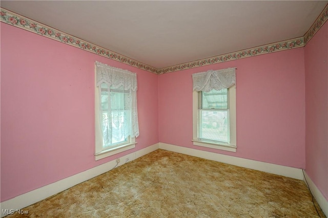 view of carpeted empty room