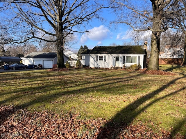 single story home with a front yard